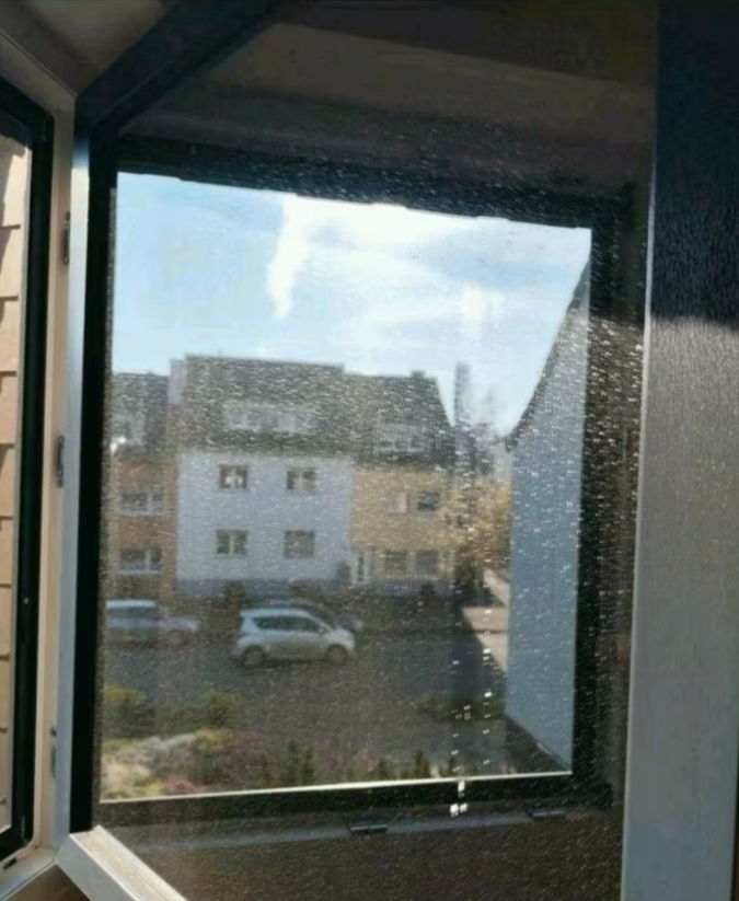 Fenster vor der Reinigung – verschmutzt